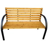 AKORD Dalia Vrtna Klop Z Naslonjalom, Črna/Naravni Les, (5000332786) | Shoptok.si