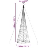  LED božićno drvce s 455 LED svjetlima Šareni 399 cm Metal | shoptok.hr