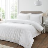 Bianca Bela/bež enojna posteljnina iz bombažnega perkala 135x200 cm Contrast Trim – | Shoptok.si