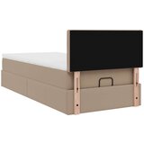vidaXL Otomanski posteljni okvir z vzmetnico kapučino 100x200 cm, (21612042) | Shoptok.si