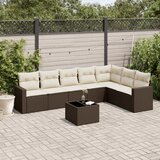  8-dijelni set vrtnih sofa s jastucima smeđi od poliratana | Eponuda.ba
