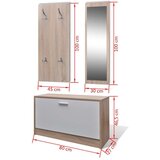  3-u-1 Set za Hodnik i ormarić za cipele boja hrastovine i bijela | shoptok.hr
