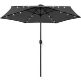 vidaXL Senčnik z LED lučkami in aluminijastim drogom 270 cm antraciten Cene