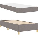  Postelja z vzmetnico Taupe in bela 90 x 190 cm blago | Shoptok.si