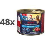 Ontario Dog Adult konzerva, pašteta - govedina in spirulina 48 x 200 g Cene