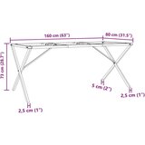 vidaXL Noge za blagovaonski stol X-oblika 160x80x73cm lijevano željezo | shoptok.hr