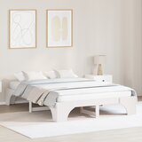 vidaXL Posteljni okvir Bel Trden les 160 x 200 cm Vzdržljiv Pravokoten Cene