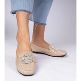 Gemre Champagne Glitter Loafers with Rhinestones Sawelia | shoptok.hr