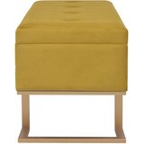  Klupa s pretincem za pohranu 105 cm boja senfa baršunasta | Eponuda.com