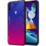 Cadorabo Ohišje, združljiv s Samsungom v vijolični - rdeči - dvobarvni zaščitni pokrov iz silikona TPU in hrbta iz kaljenega stekla, (20570816) Cene