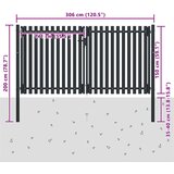  Dvokrilna Ograda Čelična Vrata 300x150 cm Antracit | shoptok.hr