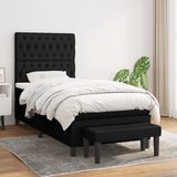 The Living Store Box spring postelja z vzmetnico črn 90x190 cm blago - Box Spring Postelja, (21514078) Cene