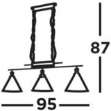 Lesnina XXXL VISEČA SVETILKA Pyramid 95/87/23 cm E27 | Shoptok.si