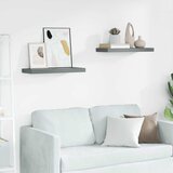  Plutajuće zidne police 2 kom sjajne sive 60 x 23,5 x 3,8 cm MDF | shoptok.hr