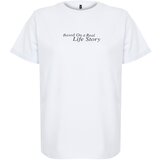 Trendyol Curve White Printed Knitted T-Shirt Cene