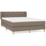  Krevet s oprugama i madracem smeđesivi 140 x 190 cm od tkanine | shoptok.hr