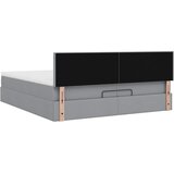  Okvir kreveta s madracima svijetlosivi 200x200cm od tkanine | shoptok.hr