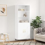 vidaXL Visoka omara bela 69,5x34x180 cm inženirski les Cene