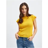 Orsay Yellow Womens T-Shirt with Stand-up Collar - Women