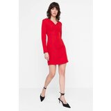 Trendyol Red V-Neck Dress Cene