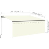 Tenda na ručno uvlačenje s roletom i LED svjetlima 3x2,5 m krem | Eponuda.com