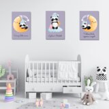 Poklon Dobra Ideja Set tri drvene slike za dječju sobu – Panda dečko, 22x33 cm | shoptok.hr