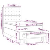  Okvir kreveta s oprugama i madrac svjetlosivi 80x200cm tkanina | shoptok.hr