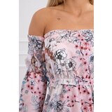 Kesi Off-the-shoulder floral dress powdered pink | Shoptok.si