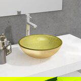 The Living Store Umivalnik kaljeno steklo 35x12 cm zlat - Umivalnik, (21751105) | Shoptok.si