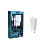 Remax Strujni FAST punjač 2,4A 2x USB+ TIP C kabl 1m beli | ePonuda.com