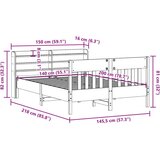  Okvir kreveta bez madraca bijeli 140x200 cm od masivne borovine | shoptok.hr
