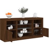  The Living Store Komoda z LED lučkami dimljen rjav hrast 142,5x37x67 cm - Komoda, (21448453) | Shoptok.si
