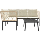  Set vrtnih sofa s jastucima crni od čelika i tekstilena | shoptok.hr