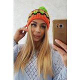 Kesi Women's cap Laila K283 orange neon + black + green neon Cene