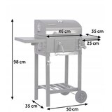 Berdsen BBQChef BD-892 vrtni žar na oglje s pokrovom, termometrom in ovitkom | Shoptok.si