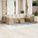  The Living Store Vrtna sedežna garnitura 11-delna z blazinami bež poli ratan - Vrtna Sedežna Garniture, (21452740) | Shoptok.si