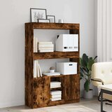 vidaXL Visoka omara dimljeni hrast 92x33x140 cm inženirski les | Shoptok.si