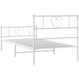  Metalni okvir kreveta uzglavlje i podnožje bijeli 75x190 cm | shoptok.hr