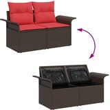  Sjedeća garnitura za vrt s jastukom 5 pcs Smeđa Poli ratan | shoptok.hr