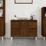 The Living Store Omarica za umivalnik rjavi hrast 80x33x60 cm inženirski les - Omarica Za Umivalnik, (21436777) Cene
