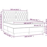  Krevet s oprugama i madracem smeđesivi 160x200 cm tkanina | shoptok.hr