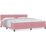 Box Spring Postelja z Mattresom Roza 200x200 cm Žamet, (22051712) | Shoptok.si