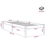  Okvir kreveta bez madraca voštano smeđi 75 x 190 cm od borovine | shoptok.hr