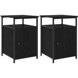  Noćni ormar 2 pcs Crni hrast Konstruirano drvo | shoptok.hr