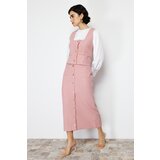 Trendyol Fuchsia Tweed Vest Skirt Woven Bottom Top Set Cene