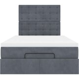 vidaXL Otomanski posteljni okvir z vzmetnicami siv 120x200cm žamet | Shoptok.si