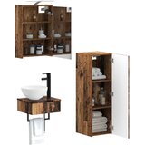  Set ormarića za kupaonicu 4 pcs Staro drvo 43 x 16 x 62,5 cm | shoptok.hr