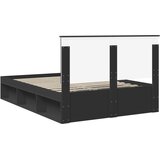  Krevetna konstrukcija Crna 160 x 200 cm Čvrsto borovo drvo | Shoptok.si