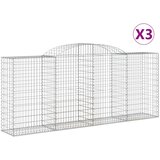  Lučne gabionske košare 3 kom 300x50x120/140cm pocinčano željezo | shoptok.hr