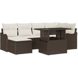  Sjedeća garnitura za vrt 7 kom. Smeđa Poli ratan 232,5 x 122,5 x 85 cm | Shoptok.si